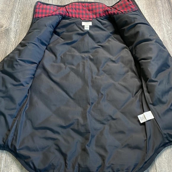 J. Crew Factory Quilted Puffer Vest, Red and Black Check, Down Blend Fill, sz XS - Picture 8 of 12